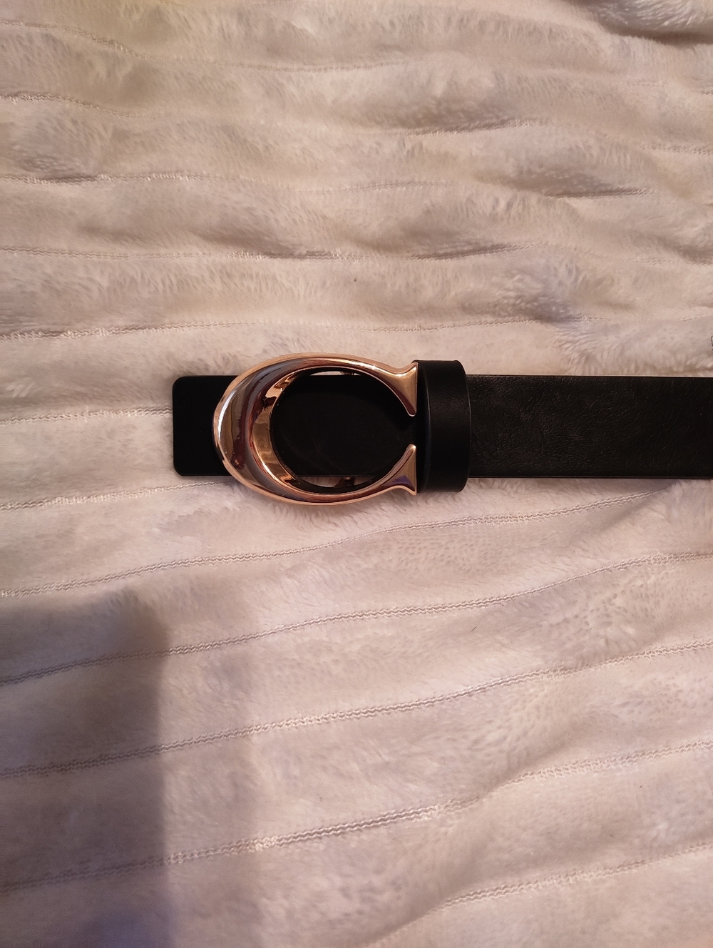 Black C Buckle Adjustable Belt High Quality Luxury Vegan Leather New - Picture 2 of 8
